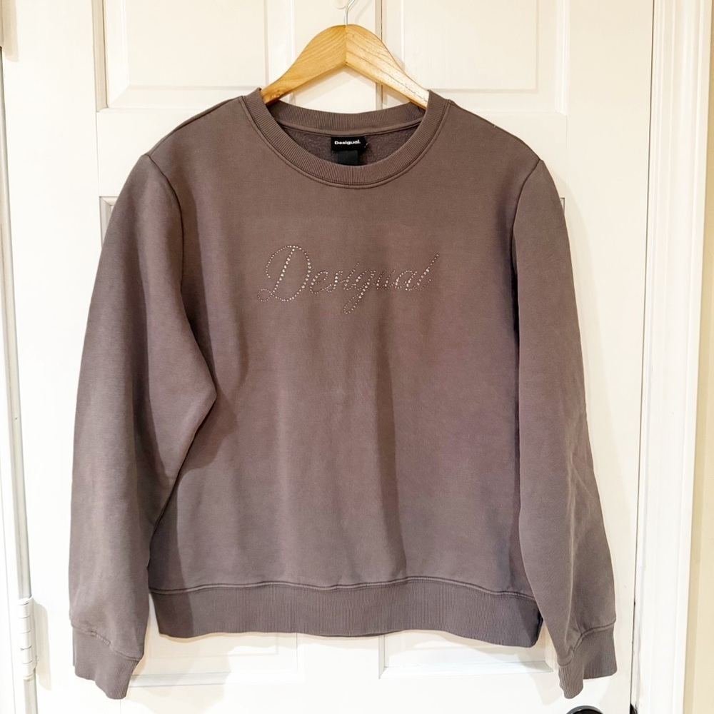 Desigual Embellished Logo Cotton Sweatshirt M - Picture 3 of 7